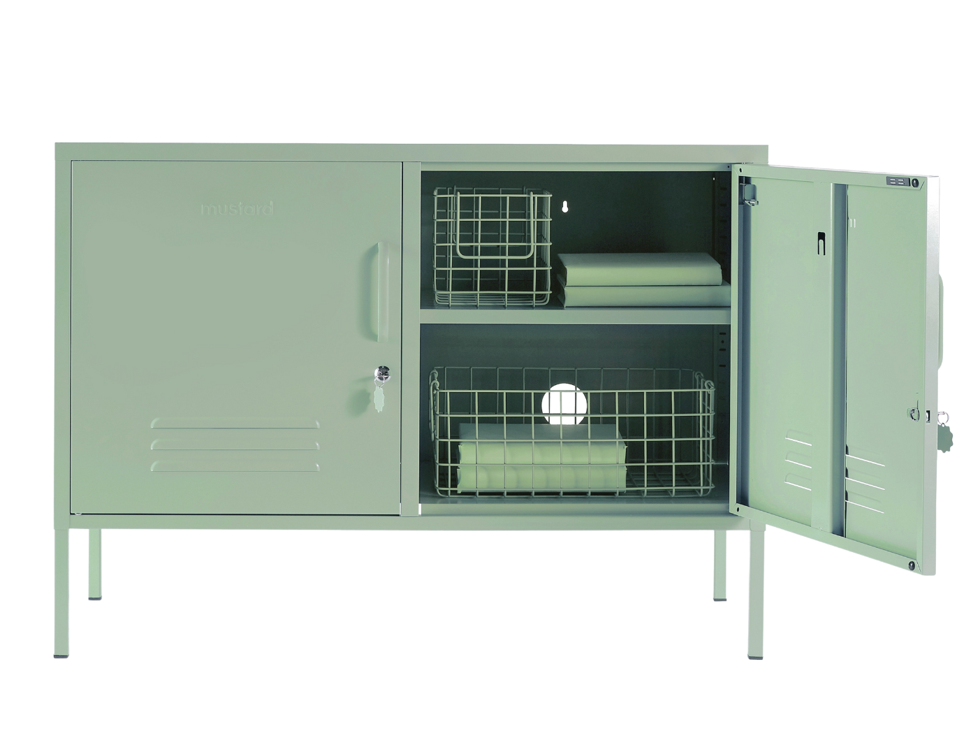 The Lowdown Locker in Sage — open