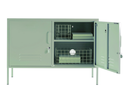 The Lowdown Locker in Sage — open