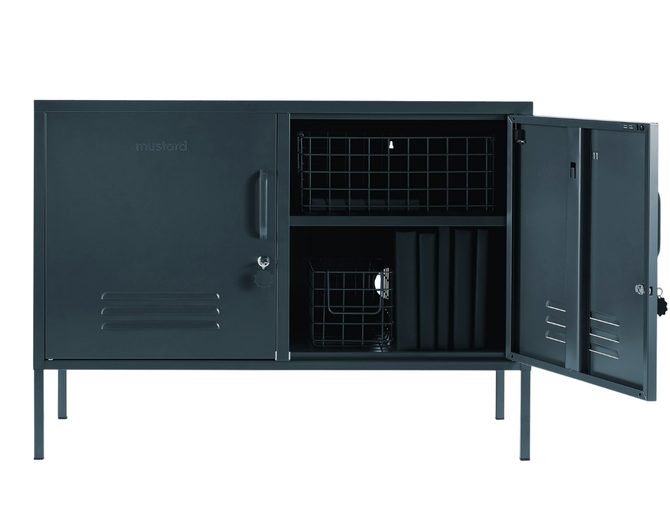 The Lowdown Locker in Slate — open