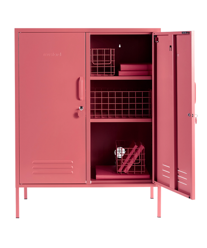 The Midi Locker in Berry — open