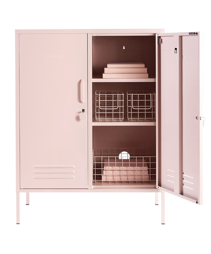 The Midi Locker in Blush — open