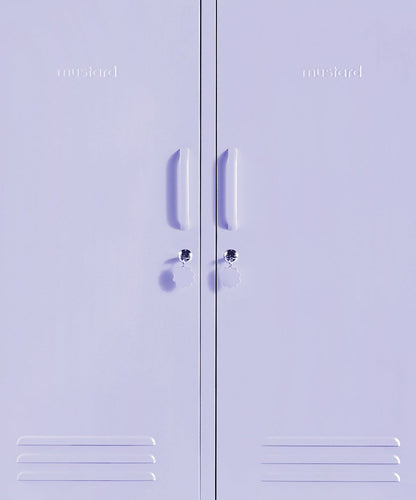 The Midi Locker in Lilac — close-up