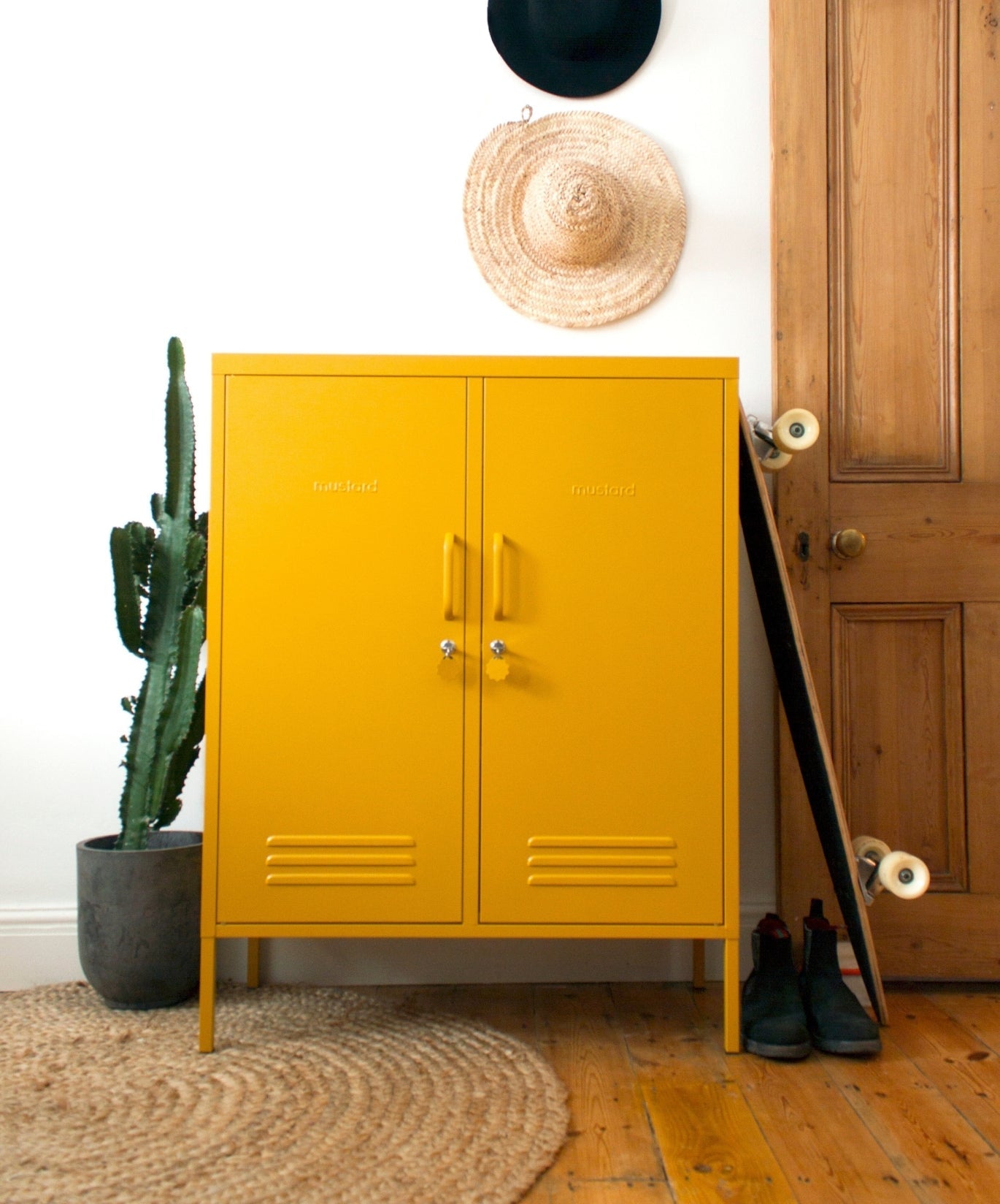 The Midi Locker in Mustard — lifestyle
