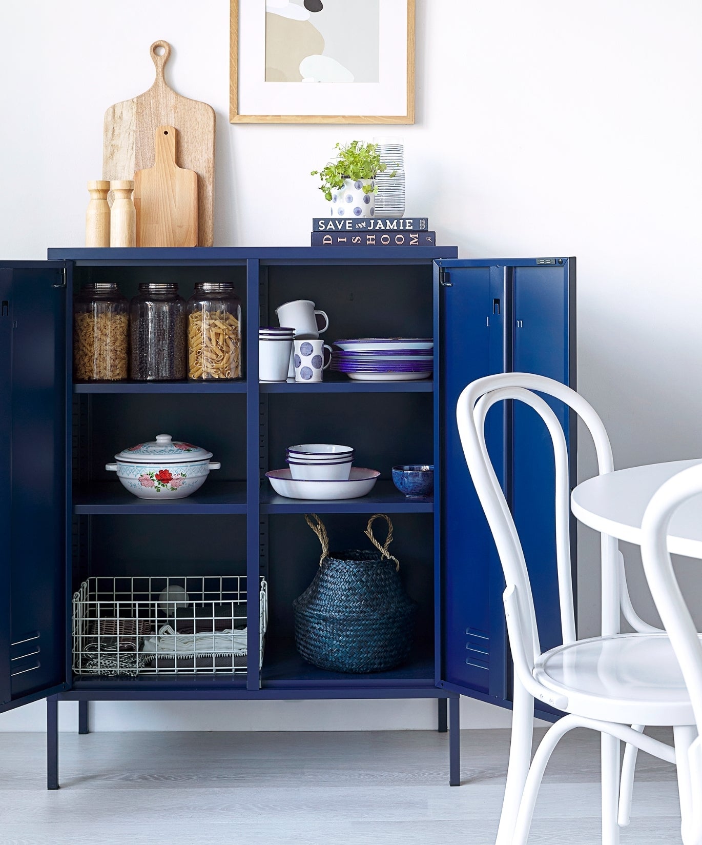 The Midi Locker in Navy — lifestyle 3