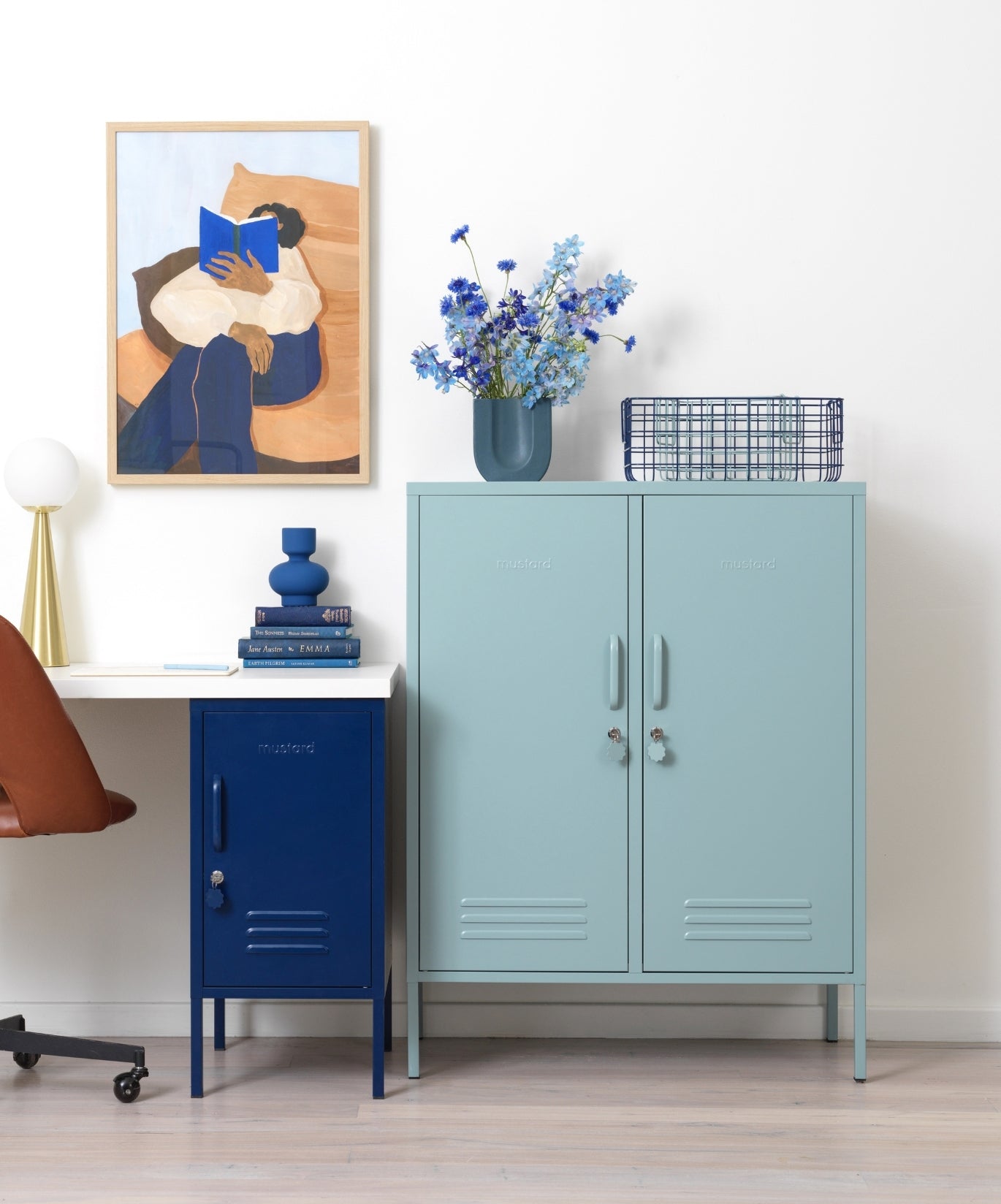 The Midi Locker in Ocean — lifestyle 3