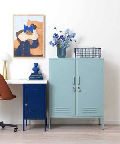 The Midi Locker in Ocean — lifestyle 3
