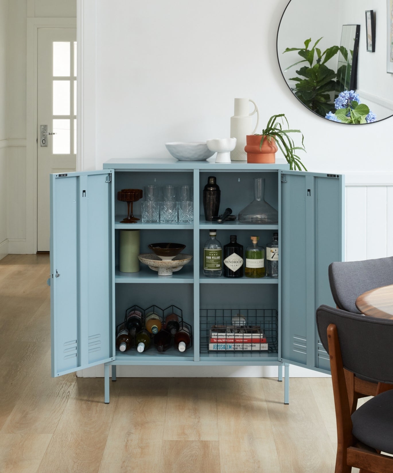 The Midi Locker in Ocean — lifestyle 4