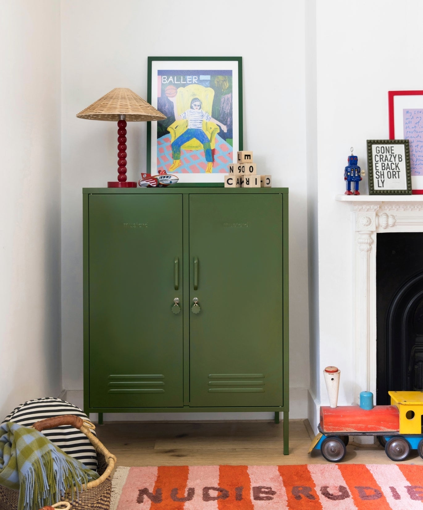 The Midi Locker in Olive — lifestyle