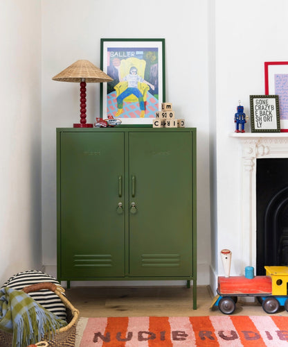 The Midi Locker in Olive — lifestyle