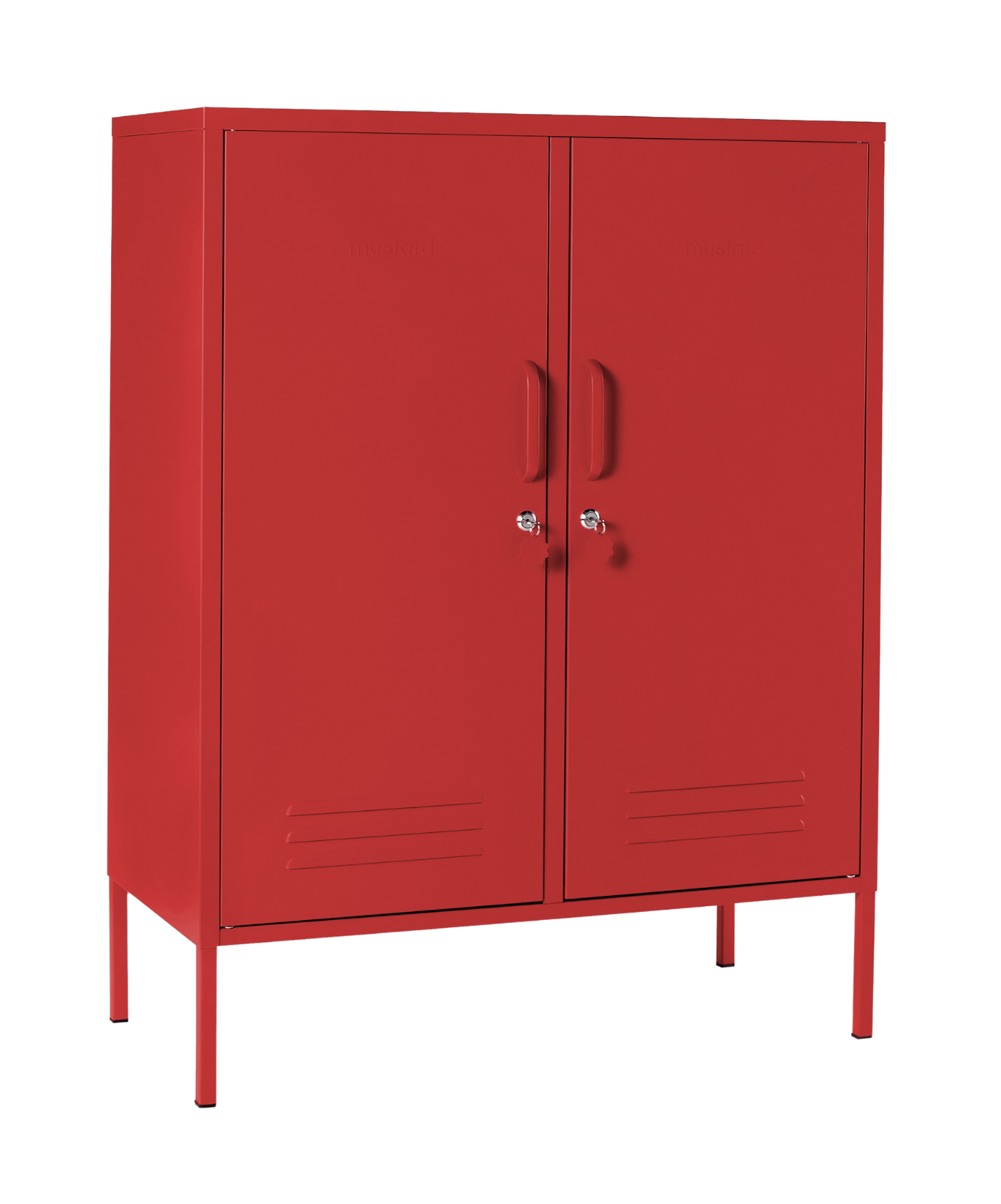 The Midi Locker in Poppy — angled