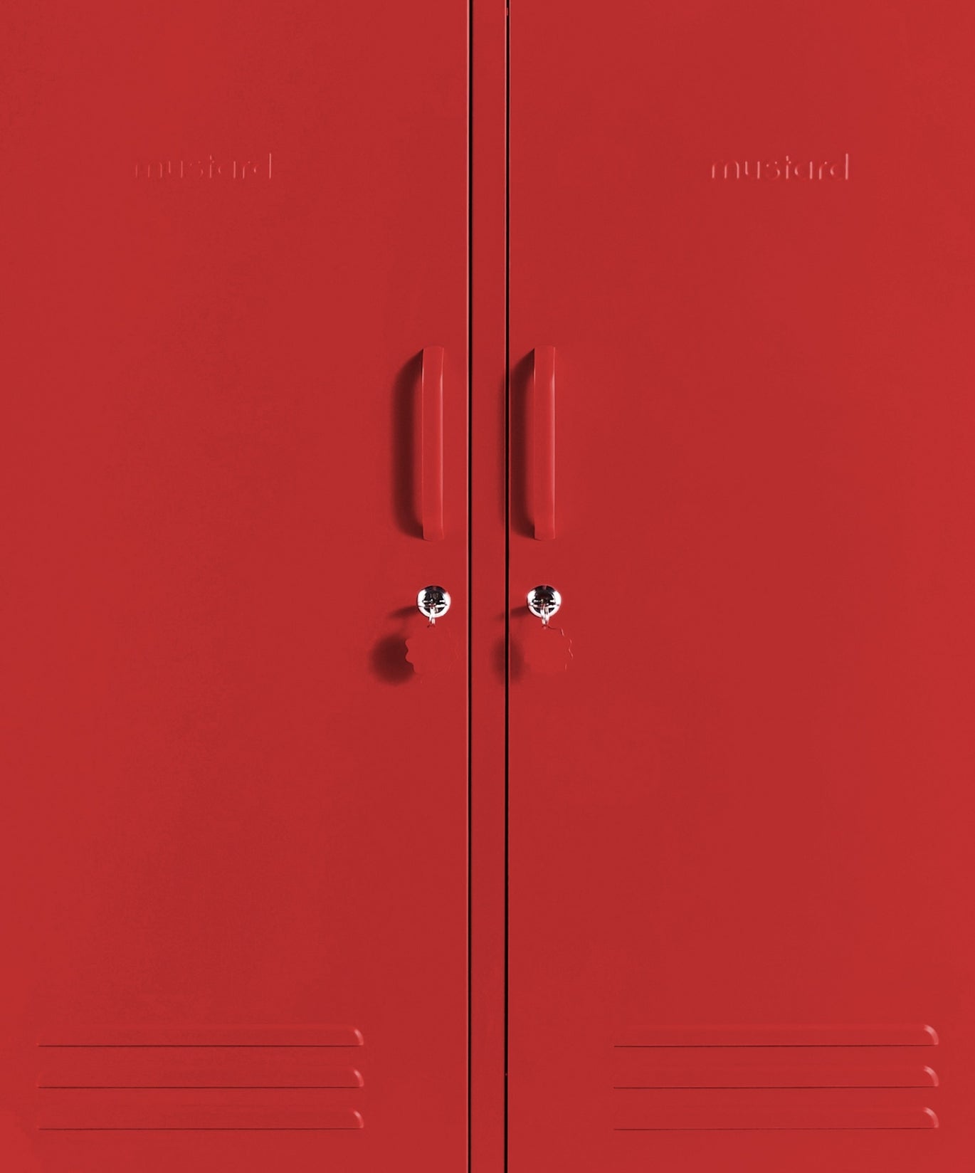 The Midi Locker in Poppy — close-up