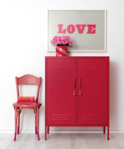 The Midi Locker in Poppy — lifestyle