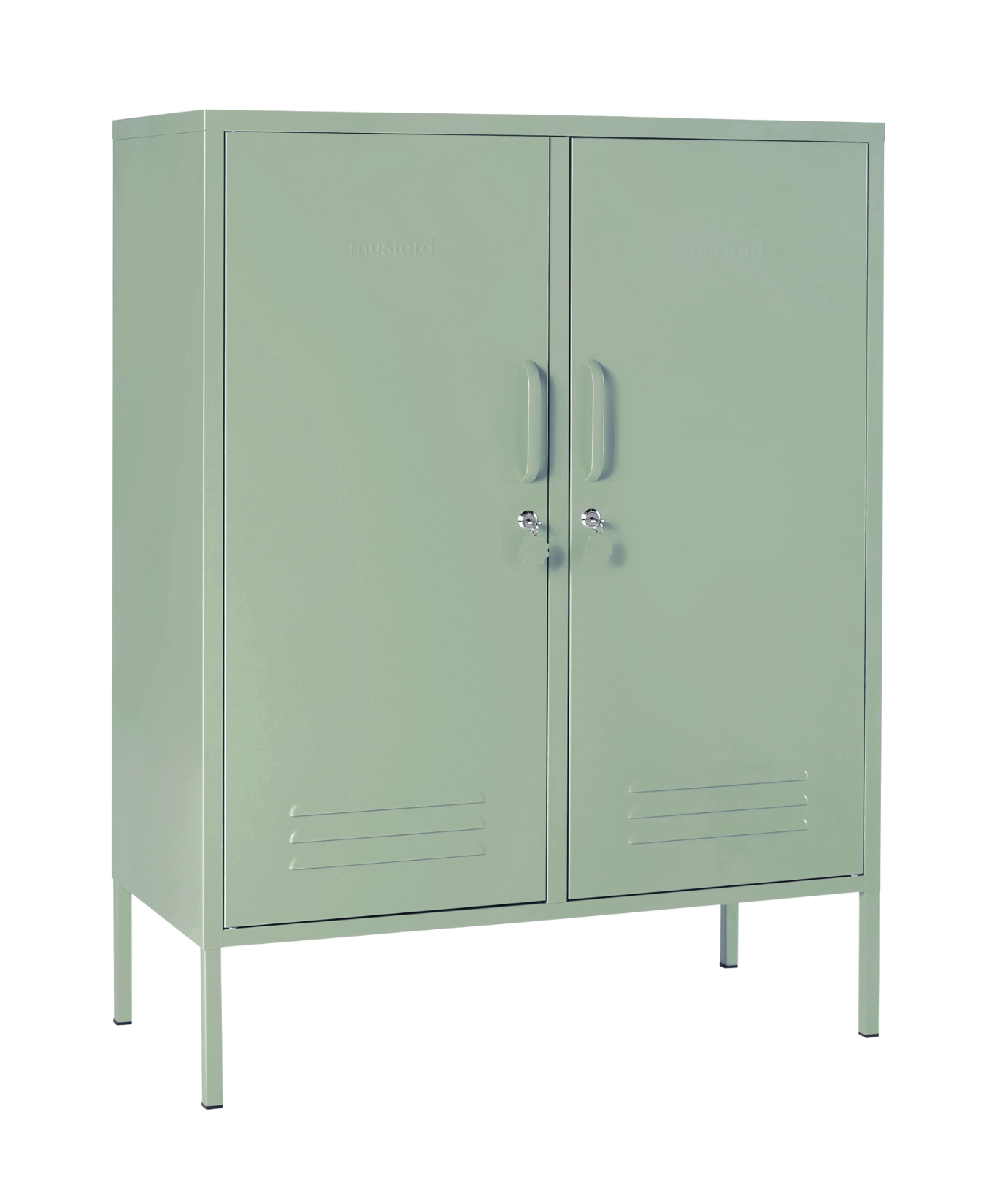The Midi Locker in Sage — angled