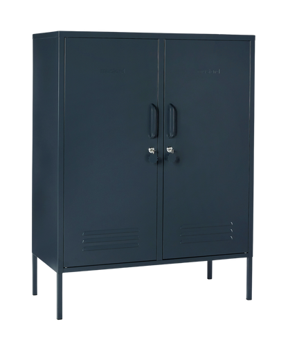The Midi Locker in Slate — angled