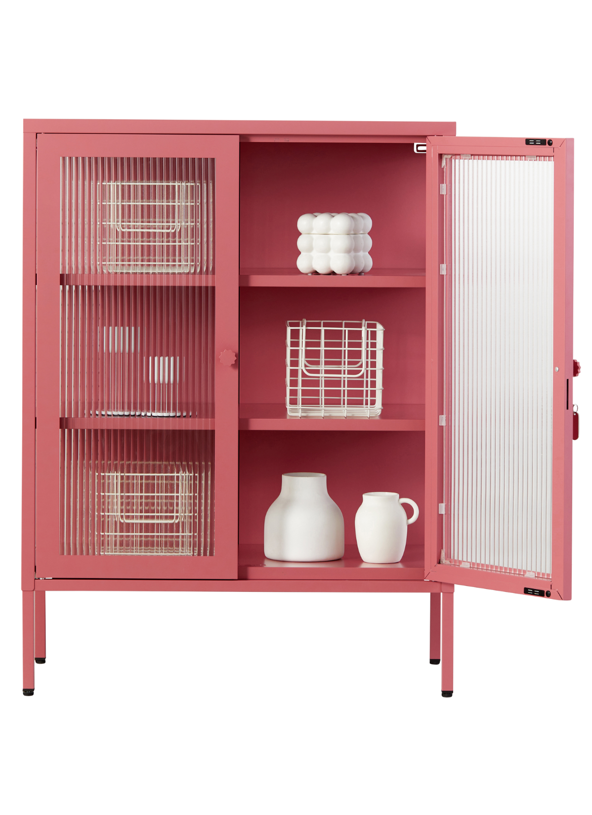 The Mixer Drinks Cabinet in Berry — open