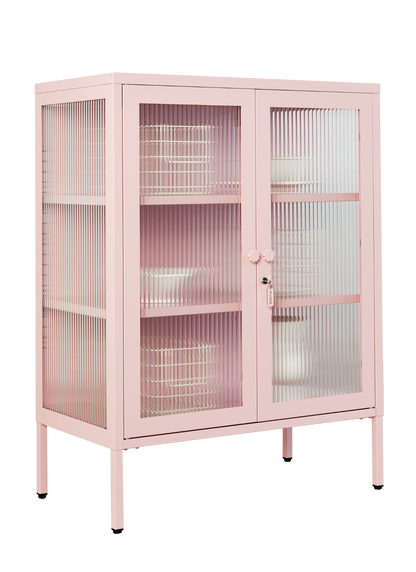 The Mixer Drinks Cabinet in Blush — angled