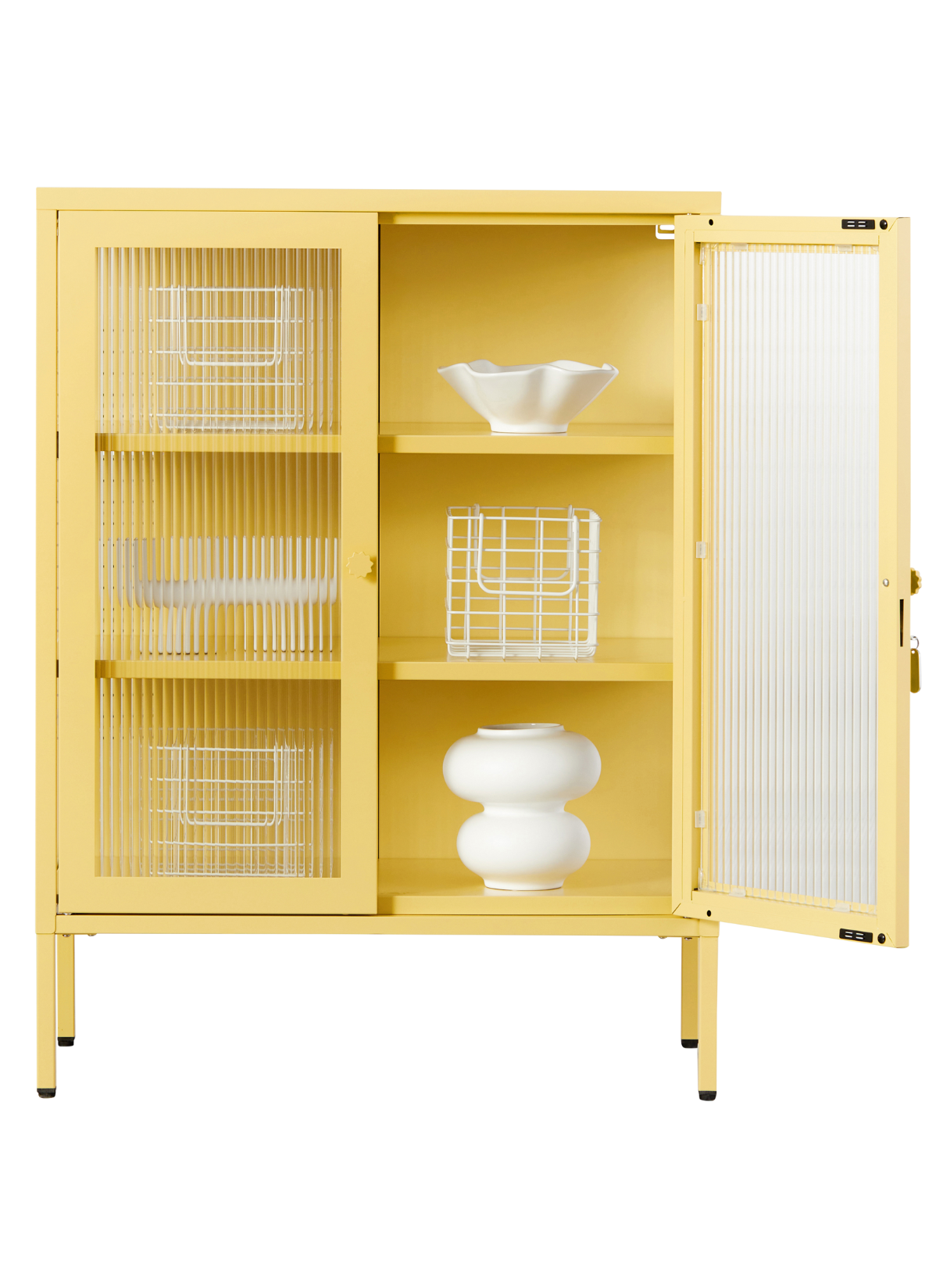 The Mixer Drinks Cabinet in Butter — open