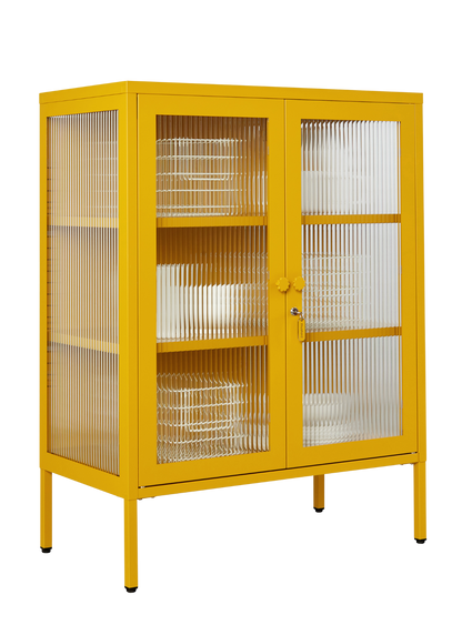 The Mixer Drinks Cabinet in Mustard — angled