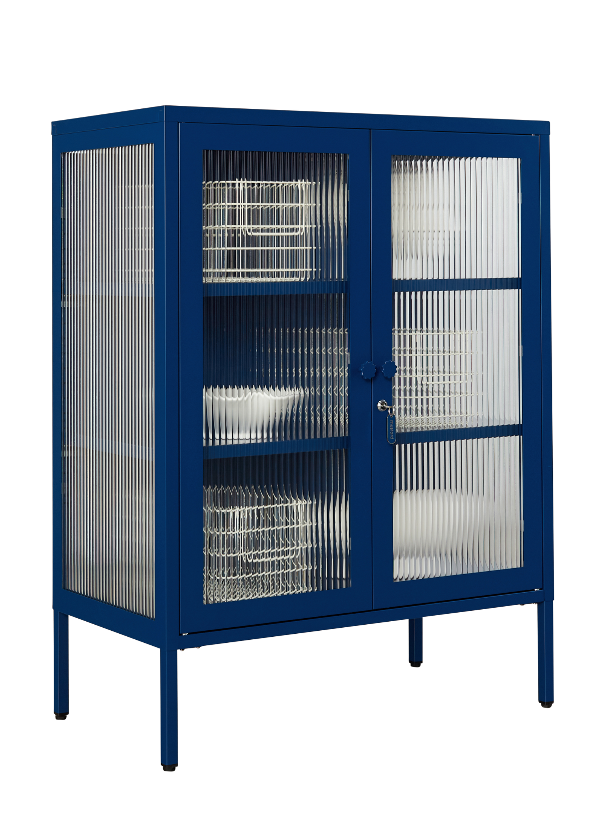 The Mixer Drinks Cabinet in Navy — angled