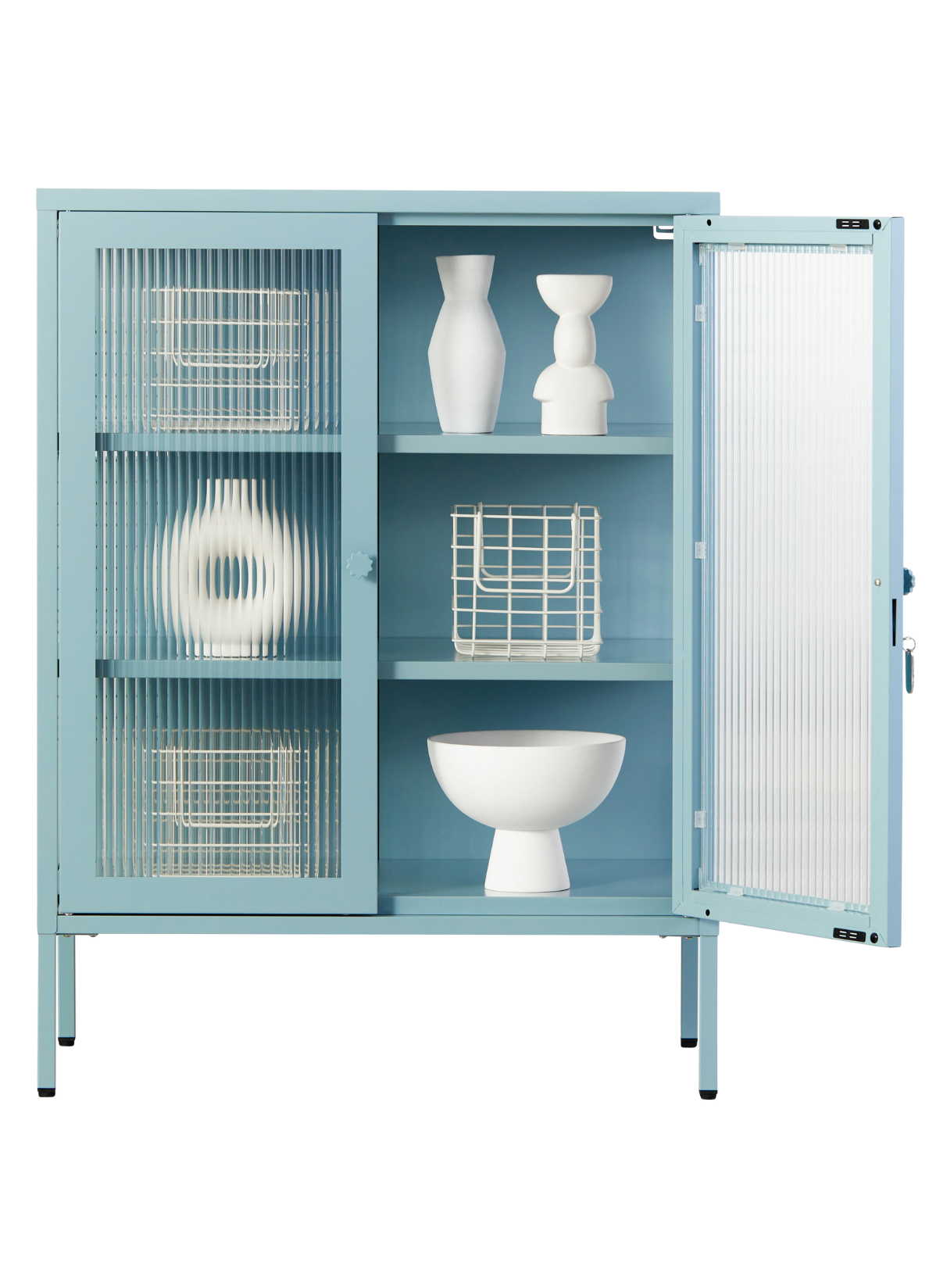 The Mixer Drinks Cabinet in Ocean — open