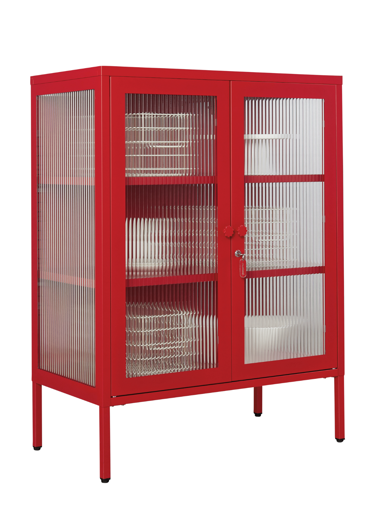 The Mixer Drinks Cabinet in Poppy — angled