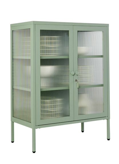 The Mixer Drinks Cabinet in Sage — angled