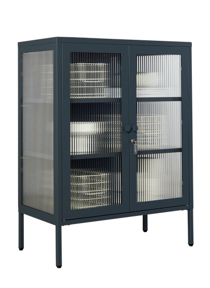 The Mixer Drinks Cabinet in Slate — angled
