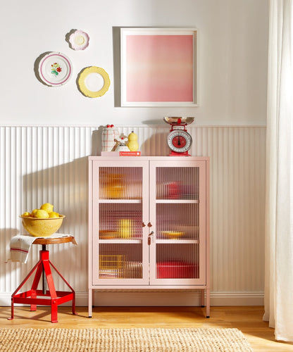 The Mixer Drinks Cabinet in Blush — lifestyle