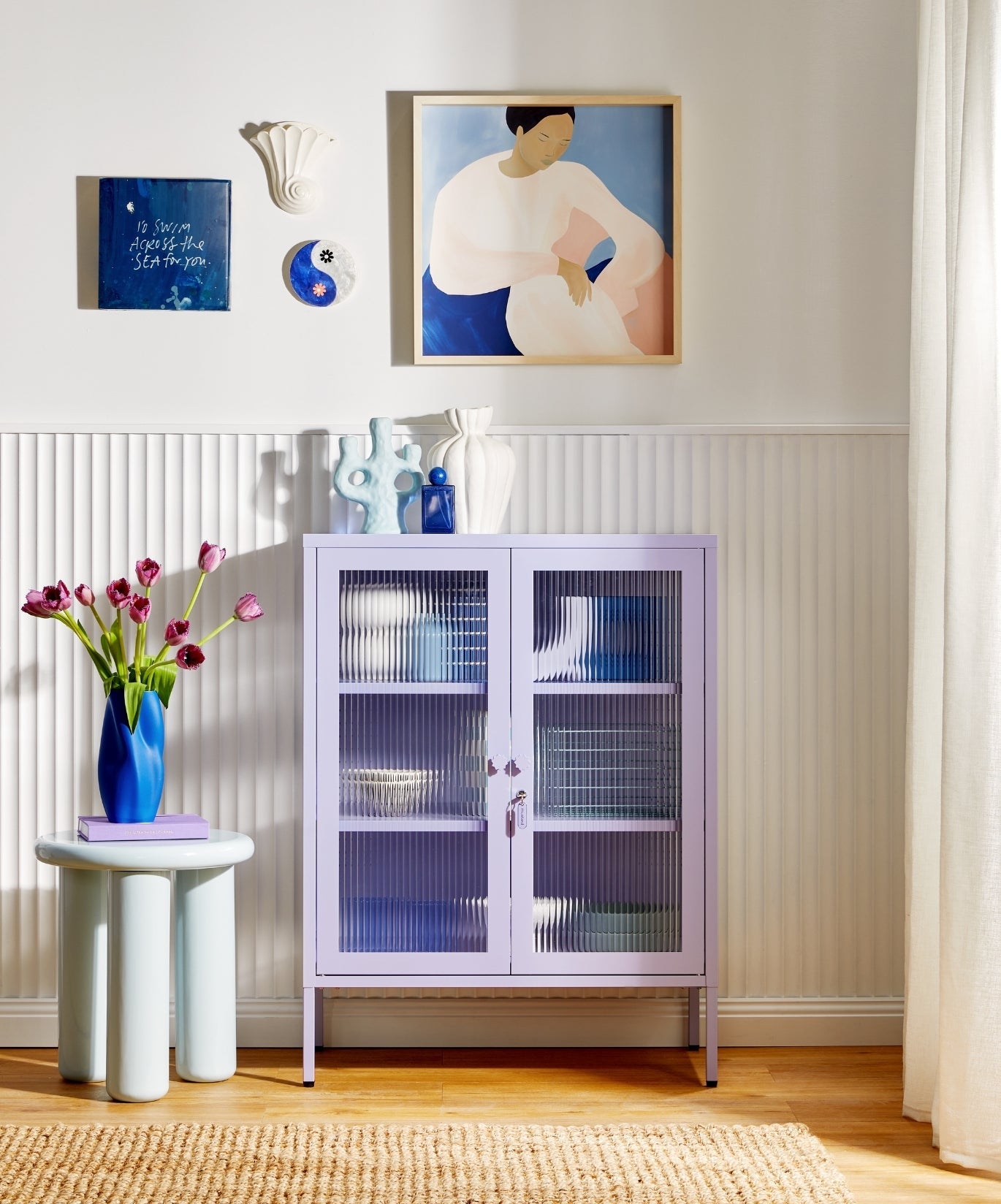 The Mixer Drinks Cabinet in Lilac — lifestyle