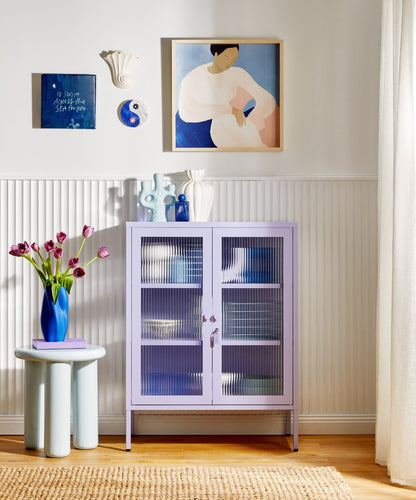 The Mixer Drinks Cabinet in Lilac — lifestyle