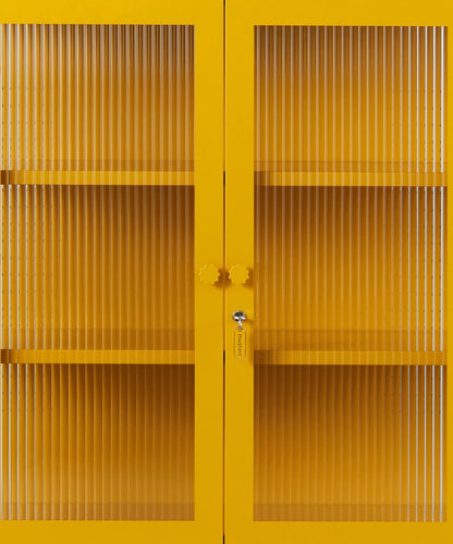 The Mixer Drinks Cabinet in Mustard — close-up
