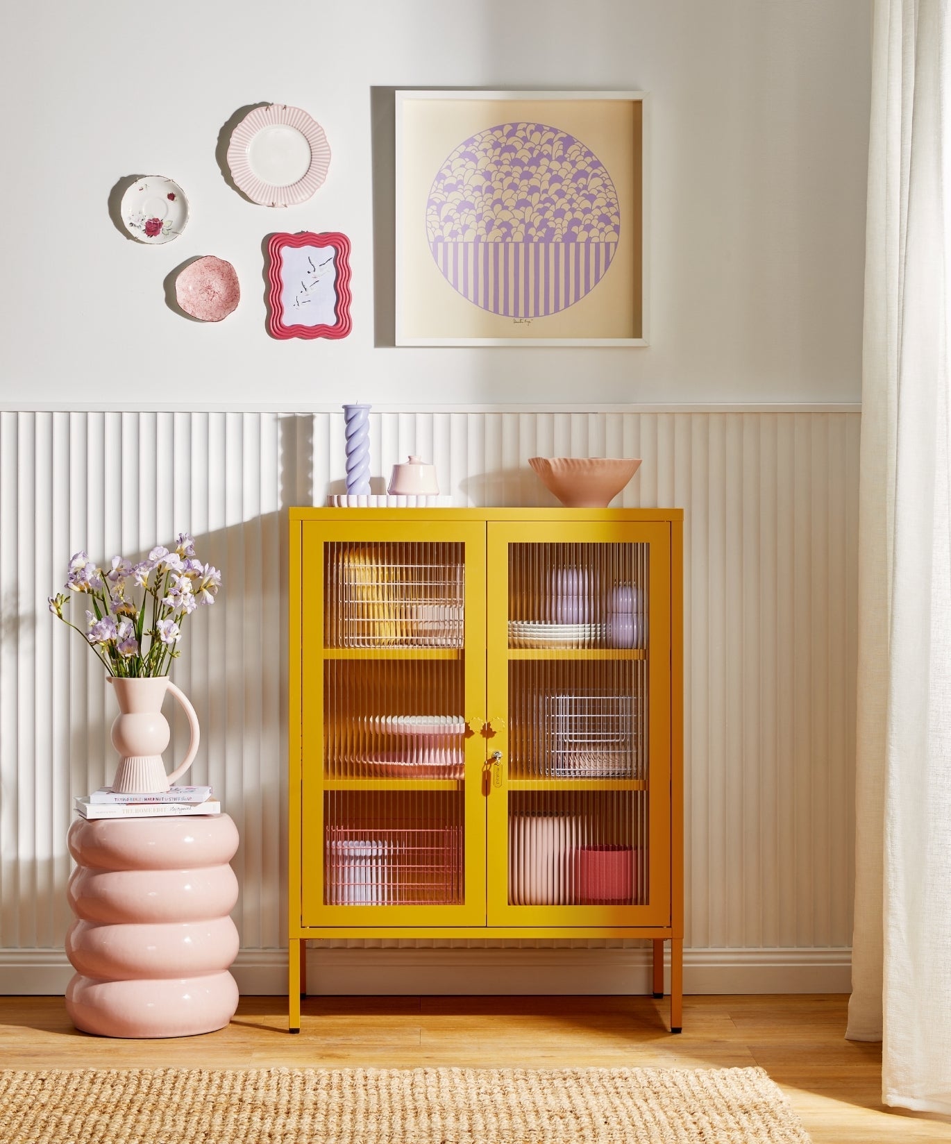 The Mixer Drinks Cabinet in Mustard — lifestyle