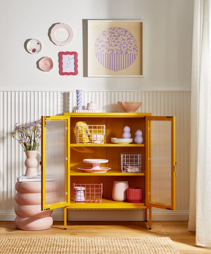 The Mixer Drinks Cabinet in Mustard — lifestyle 3