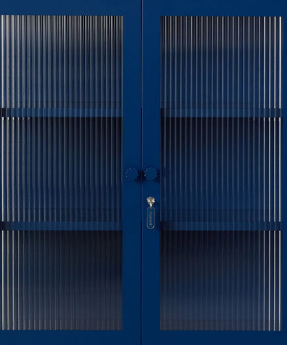 The Mixer Drinks Cabinet in Navy — close-up
