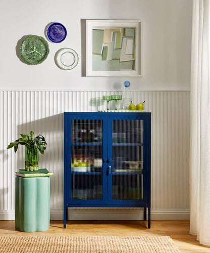 The Mixer Drinks Cabinet in Navy — lifestyle
