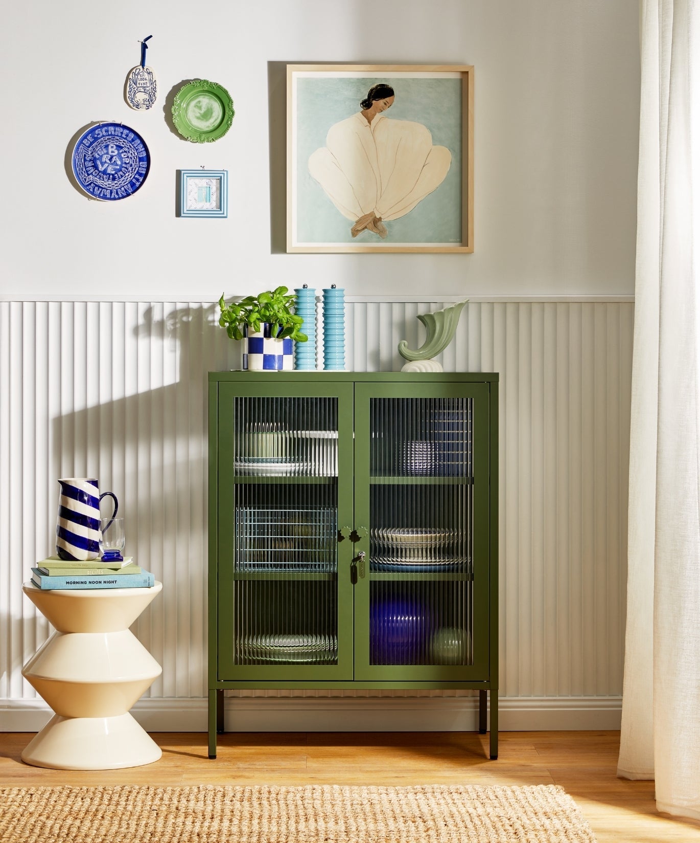 The Mixer Drinks Cabinet in Olive — lifestyle