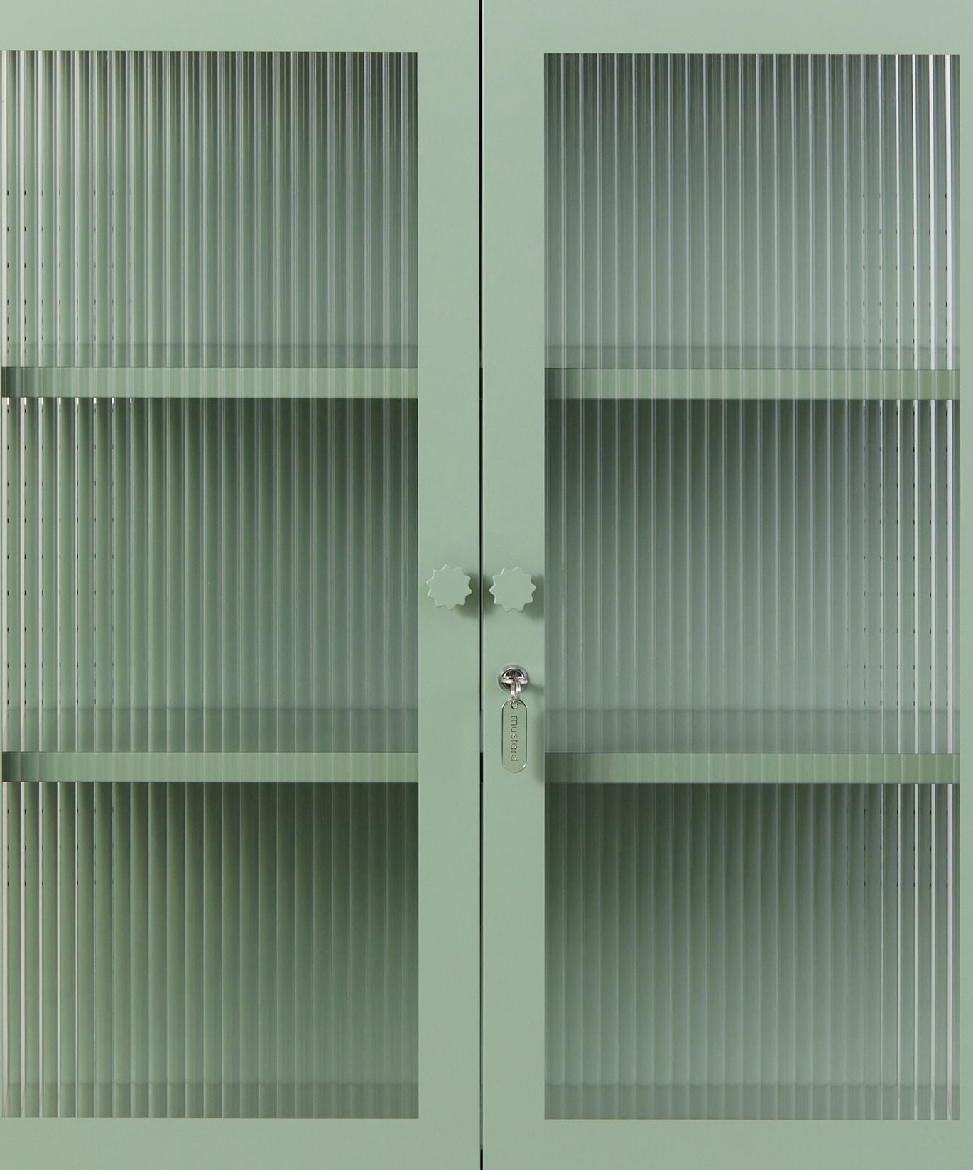 The Mixer Drinks Cabinet in Sage — close-up