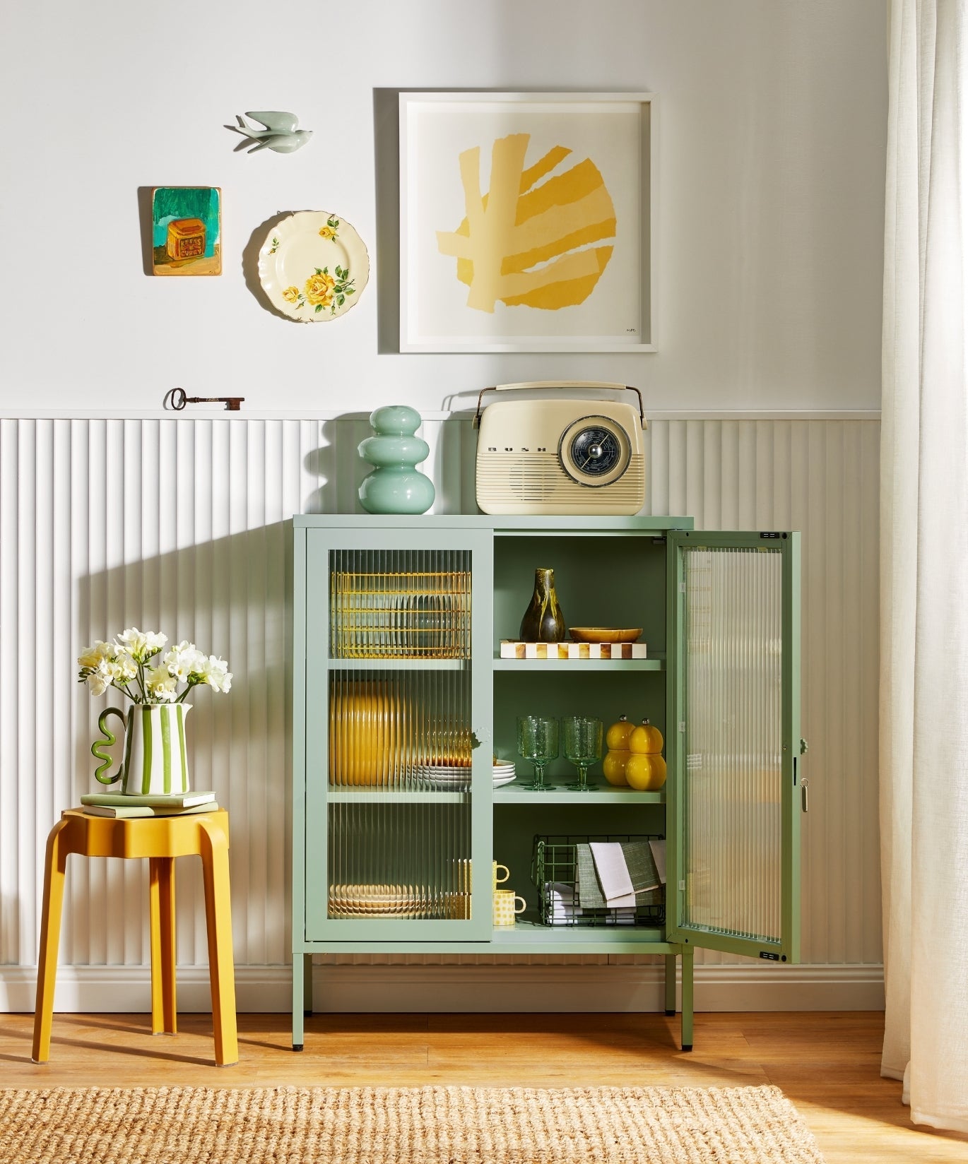 The Mixer Drinks Cabinet in Sage — lifestyle 2