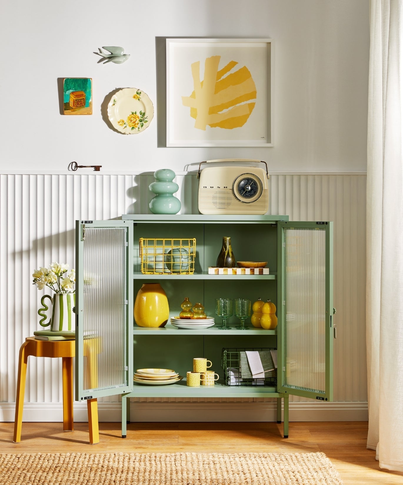 The Mixer Drinks Cabinet in Sage — lifestyle 3