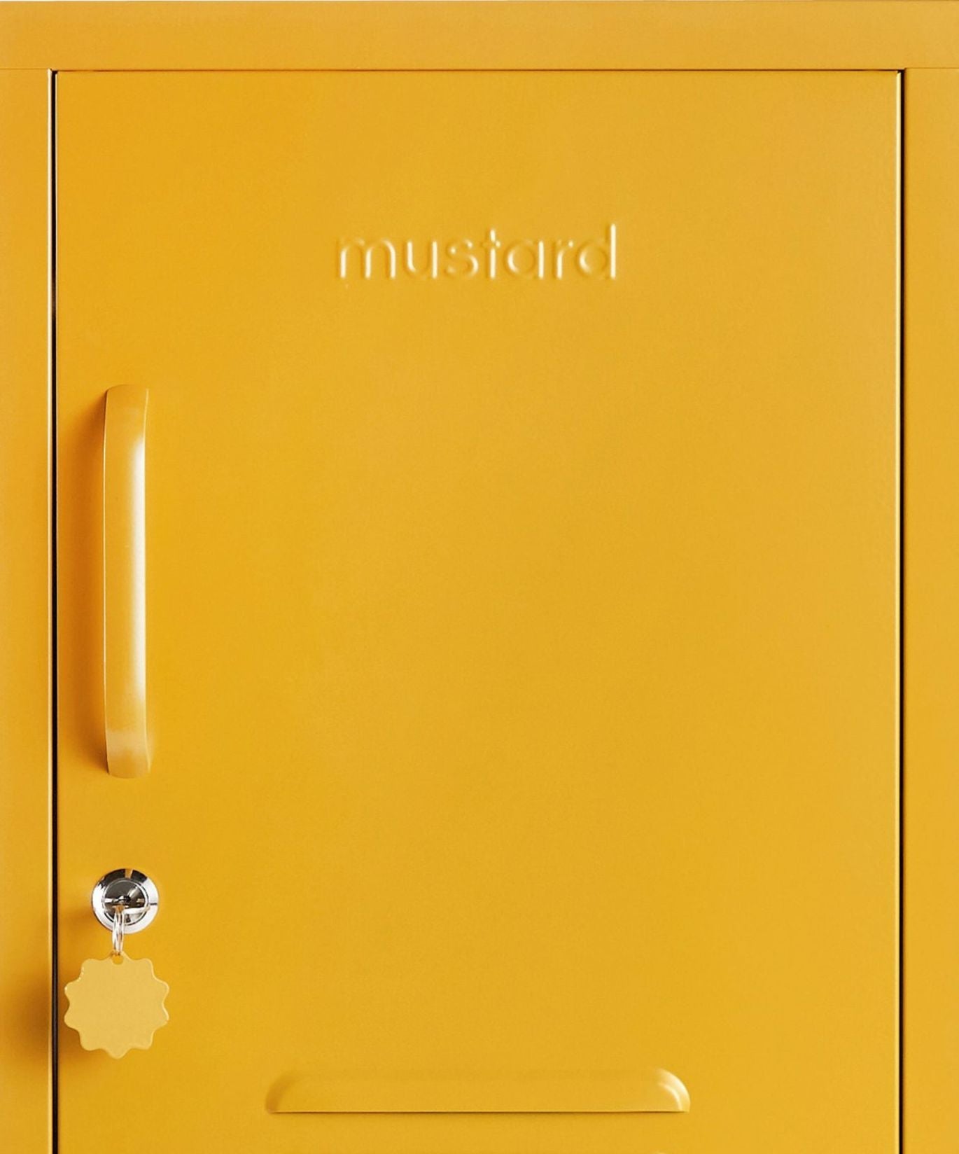 The Shorty Locker in Mustard — close-up
