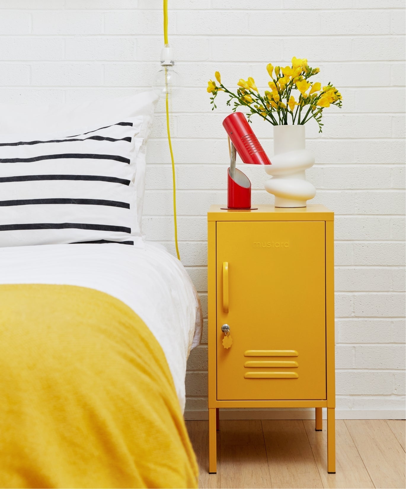 The Shorty Locker in Mustard — lifestyle