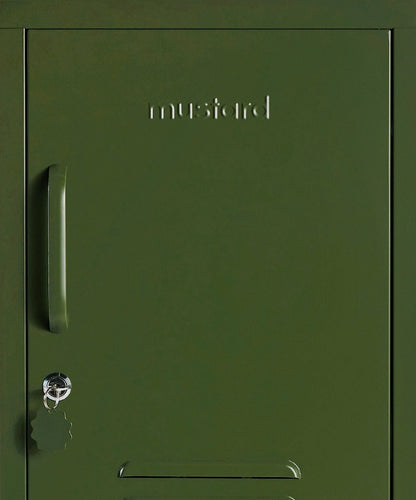 The Shorty Locker in Olive — close-up