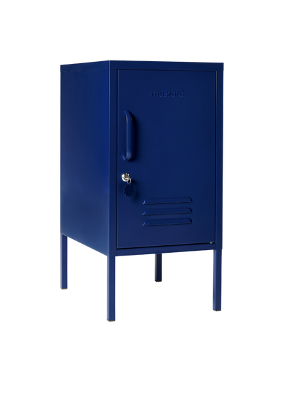 The Shorty Locker in Navy — angled