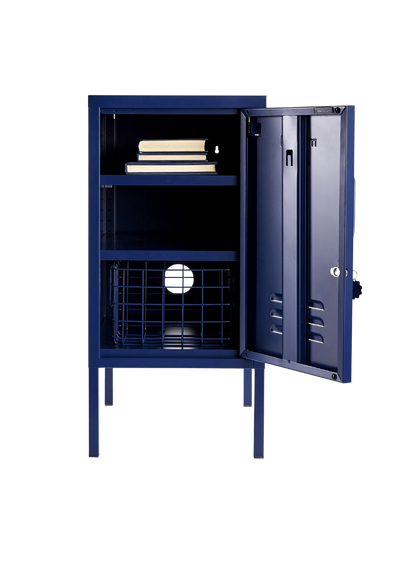 The Shorty Locker in Navy — open