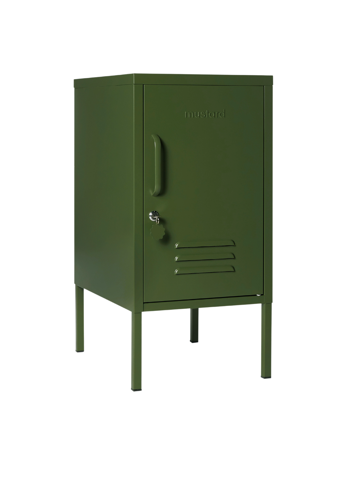The Shorty Locker in Olive — angled