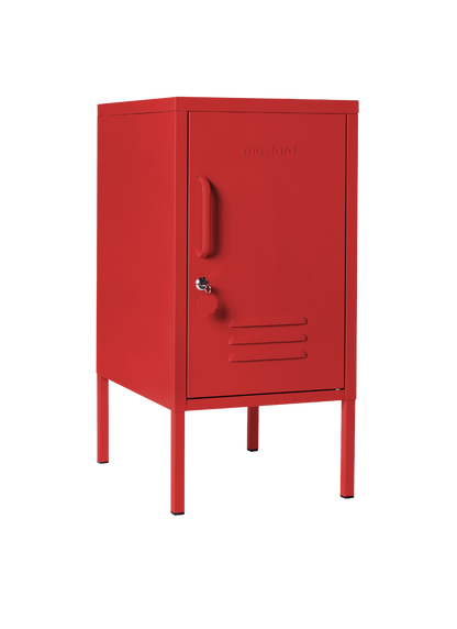 The Shorty Locker in Poppy — angled