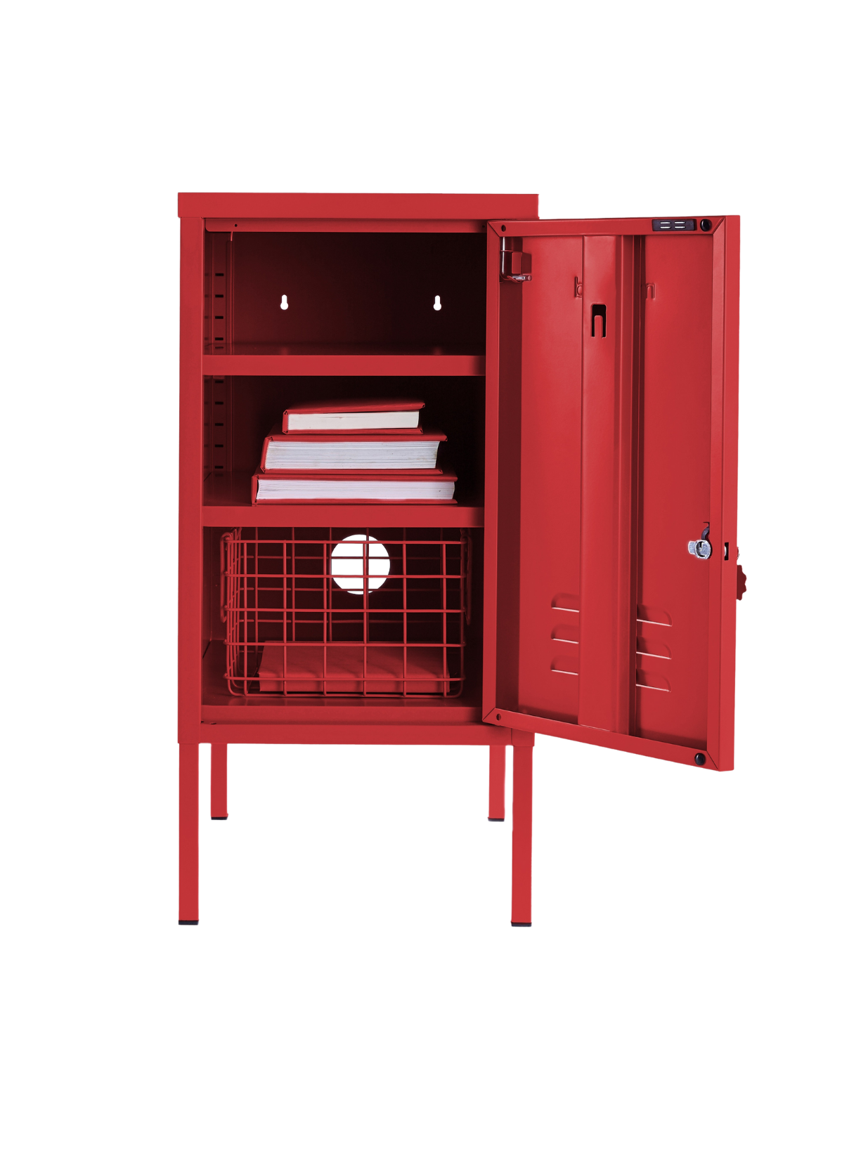 The Shorty Locker in Poppy — open