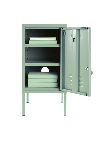 The Shorty Locker in Sage — open