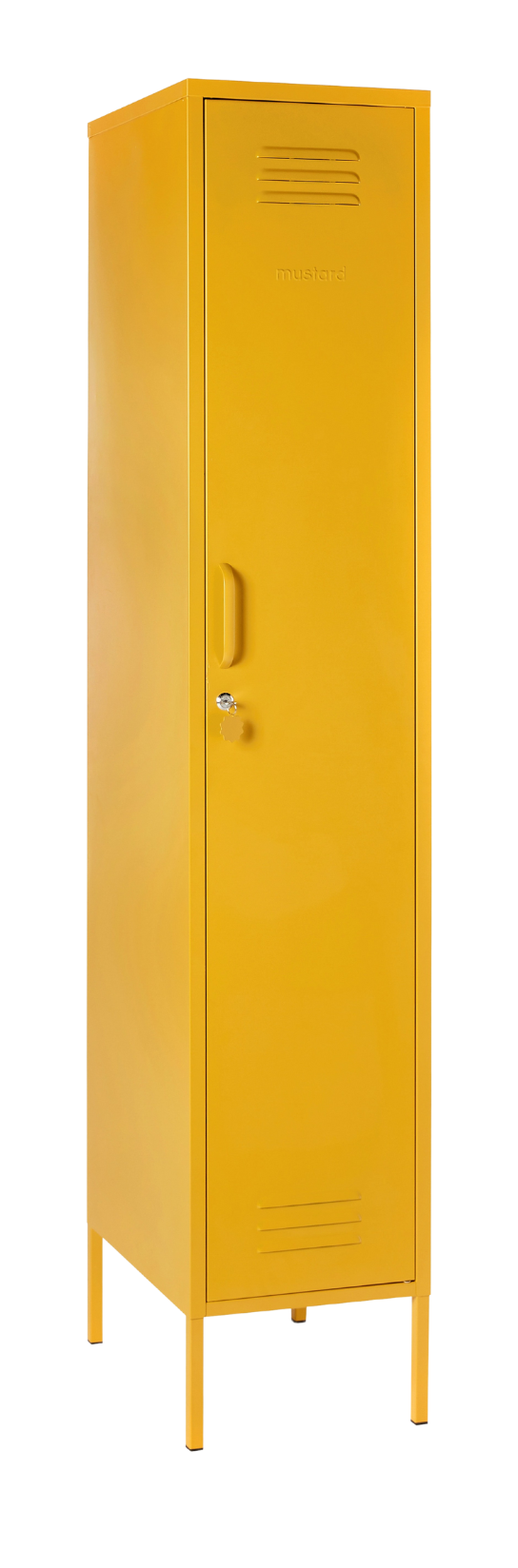 The Skinny Locker in Mustard — angled