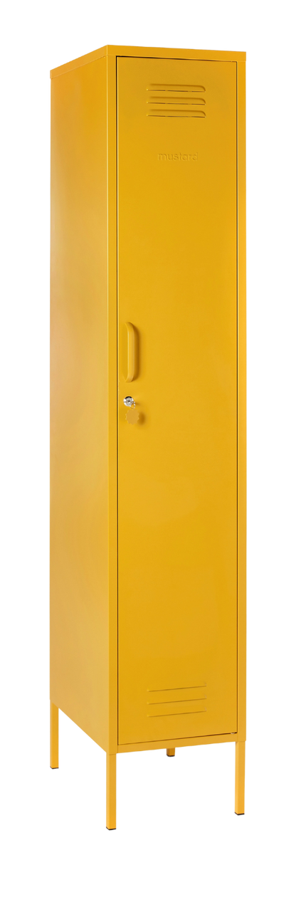 The Skinny Locker in Mustard — angled